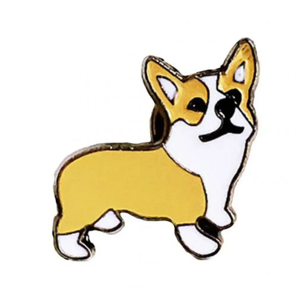 Yellow Pembroke Welsh Corgi Dog Enamel Pins 479